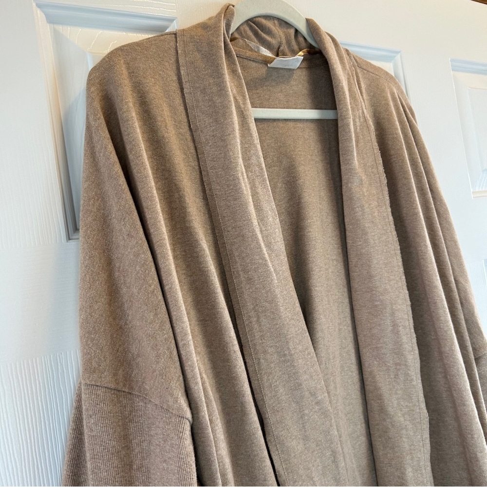 Pact Tan Slouchy Open Front Cardigan - Picture 6 of 9